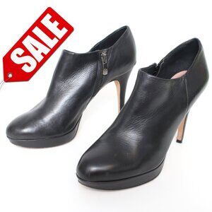 Vince Camuto Black Leather Platform Heeled Ankle Boots Sz 8.5